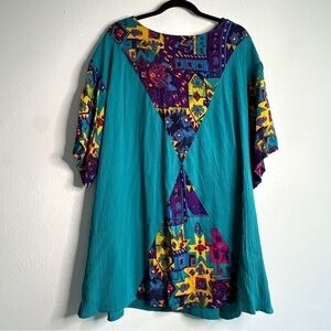 Dena Lauren Colorful Geometric Patterned Women's TunicTop. Sz 2X.